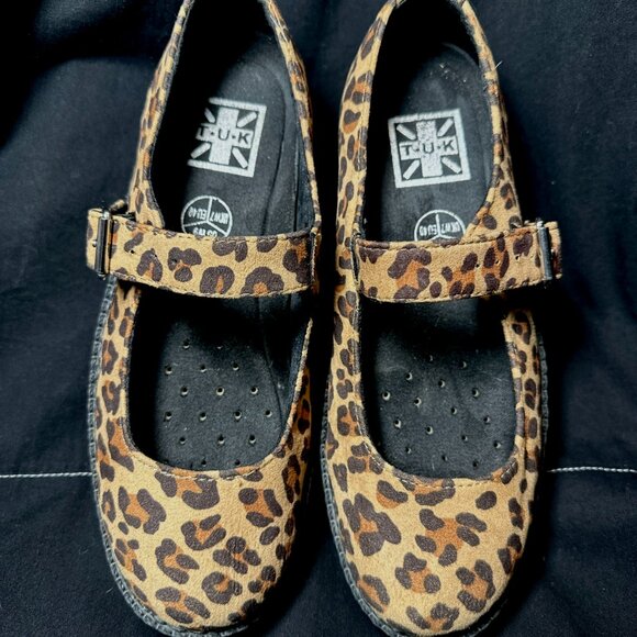 T.U.K. Mary Janes Leopard Print US 9 UK 7 TUK Rockabilly Goth - Picture 2 of 5
